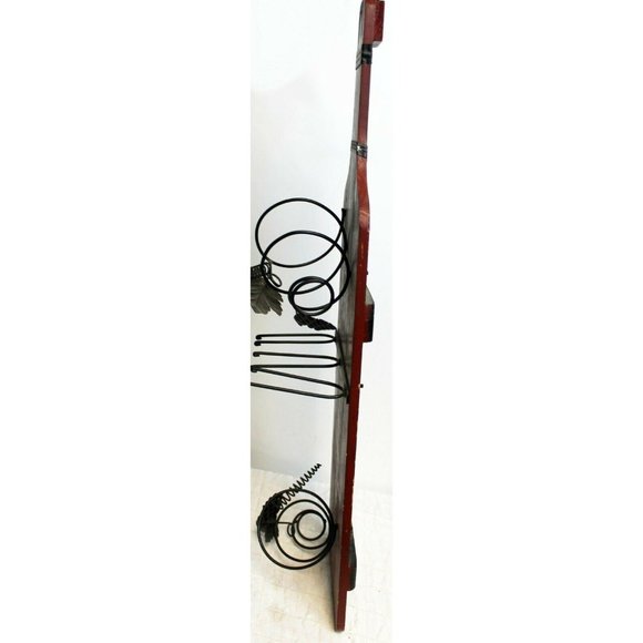 Wooden Wine Bottle Holder Glasses Red 2006 Wall Hanging 30" Tall - Picture 9 of 10